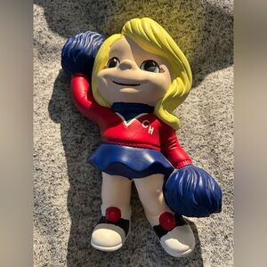 Atlantic Mold Blonde Red Cheerleader Figurine Vintage 70's Ceramic Mold